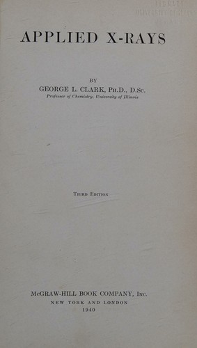 Cover for Applied X-rays