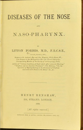 Cover for Diseases of the nose and nasopharynx