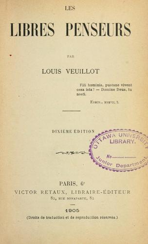 Cover for Les libres penseurs.