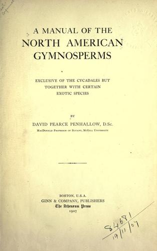 Cover for A manual of the North American Gymnosperms