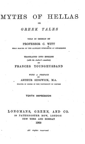 Cover for Myths of Hellas, or, Greek tales