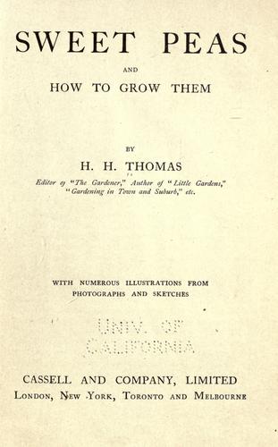 Cover for Sweet peas and how to grow them