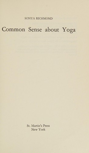 Cover for Common sense about yoga