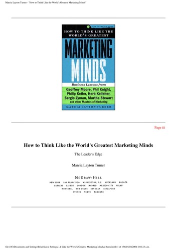 Cover for How to Think Like the World's Greatest Marketing Minds