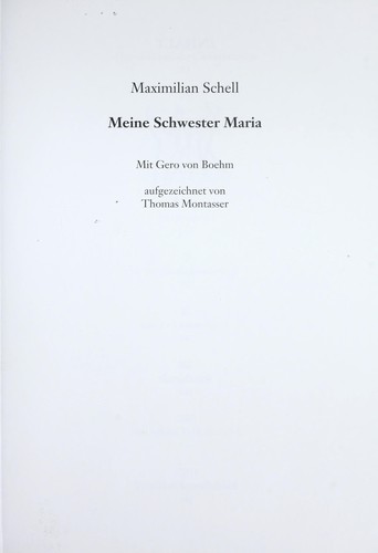 Cover for Meine Schwester Maria