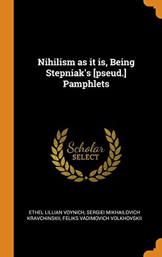 Cover for Nihilism as it is, Being Stepniak's [pseud.] Pamphlets