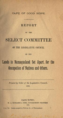 Cover for Report.