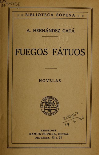 Cover for Fuegos fatuos