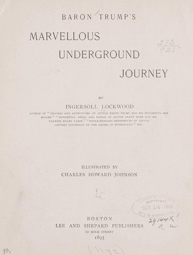 Cover for Baron Trump's marvellous underground journey