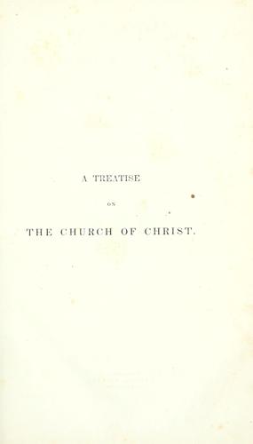 Cover for A treatise on the Church of Christ