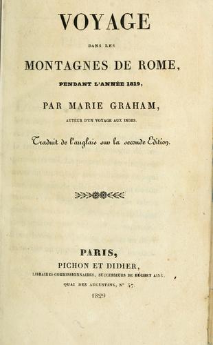Cover for Voyage dans les montagnes de Rome