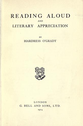 Cover for Reading aloud and literary appreciation