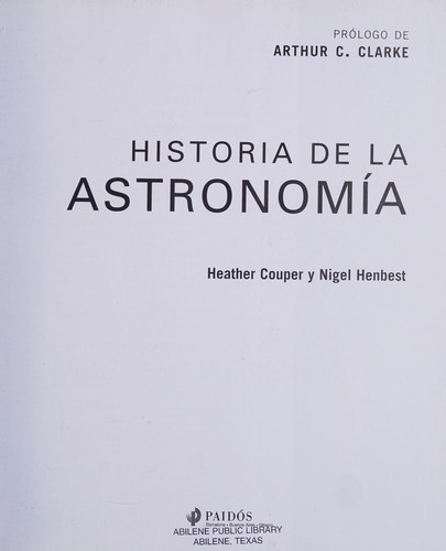Cover for Historia de la astronomía