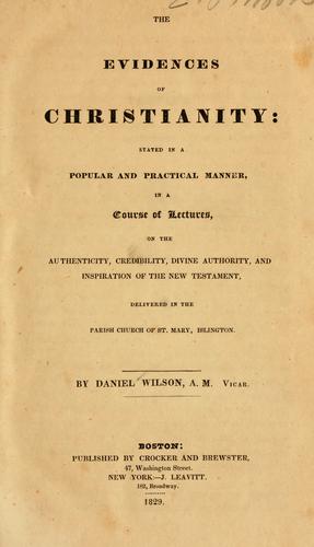 Cover for The evidences of Christianity