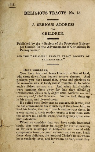 Cover for A serious address to children
