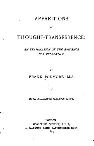 Cover for Apparitions and thought-transference
