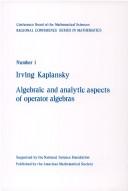 Cover for Algebraic and analytic aspects of operator algebras.
