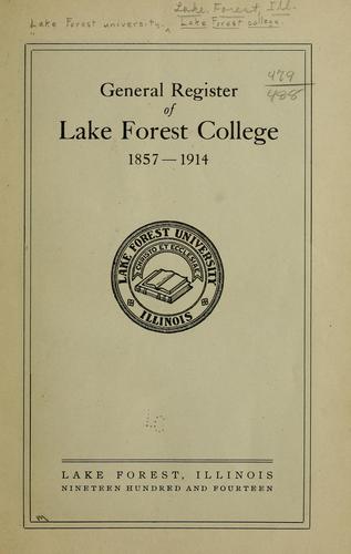 Cover for General register of Lake Forest college