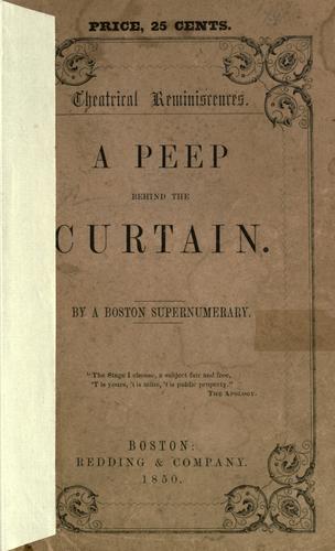 Cover for A peep behind the curtain