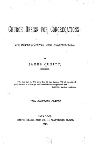 Cover for Church Design for Congregations: Its Developments and Possibilities