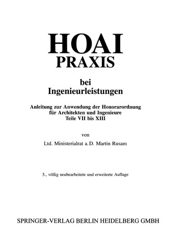 Cover for Hoai Praxis bei Ingenieurleistungen