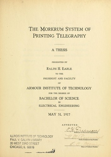 Cover for The Morkrum system of printing telegraphy