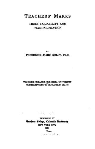Cover for Teachers' marks
