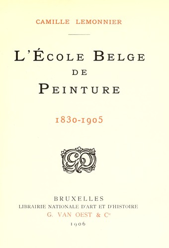 Cover for L'e ́cole belge de peinture, 1830-1905.