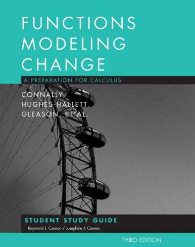 Cover for Functions Modeling Change, Student Study Guide