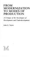Cover for From modernization to modes of production