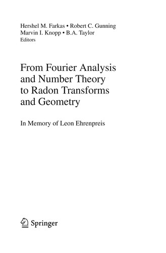 Cover for From Fourier Analysis and Number Theory to Radon Transforms and Geometry