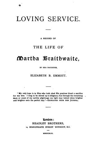 Cover for Loving service