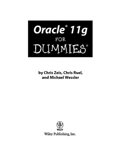 Cover for Oracle 11g for dummies