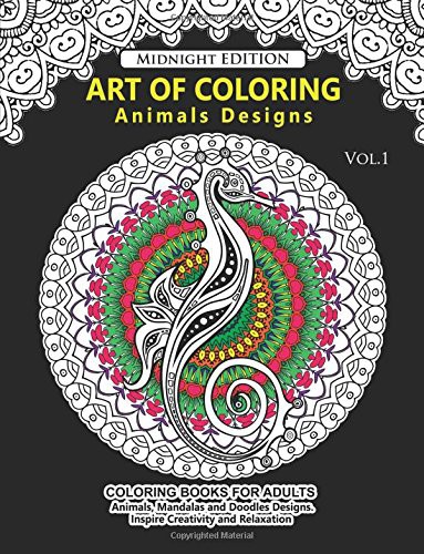 Cover for Art of Coloring Animal Design Midnight Edition