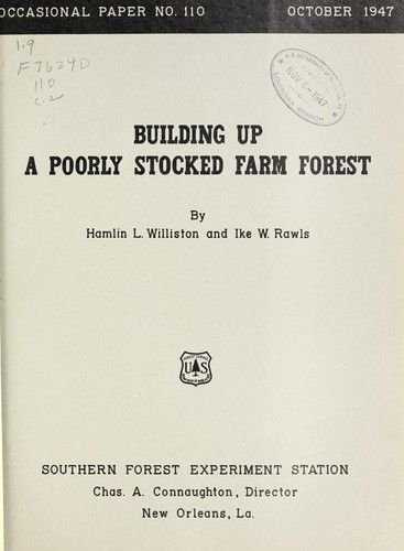 Cover for Building up a poorly stocked farm forest