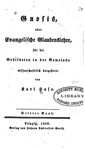 Cover for Gnosis: Oder evangelische Glaubenslehre, für die gebildeten in der Gemeinde
