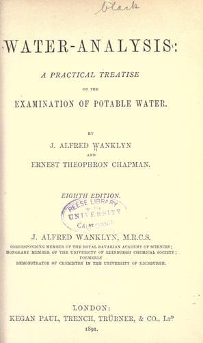 Cover for Water-analysis