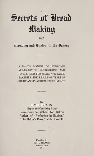 Cover for Secrets of bread making and economy and system in the bakery