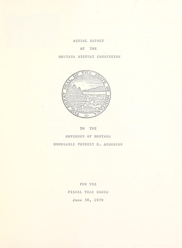 Cover for Annual report of the Montana Highway Commission