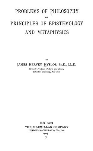 Cover for Problems of philosophy