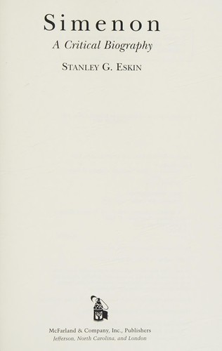 Cover for Simenon