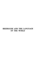 Cover for Heidegger and the language of the world