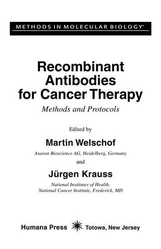 Cover for Recombinant antibodies for cancer therapy