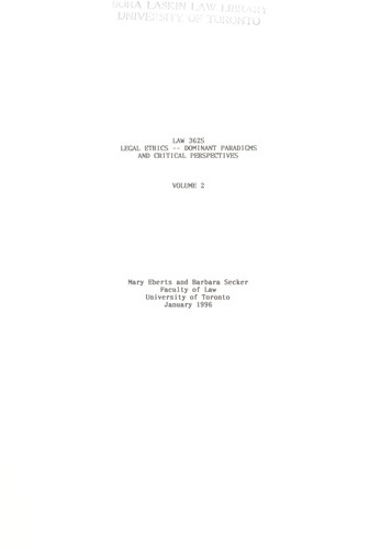 Cover for Legal ethics