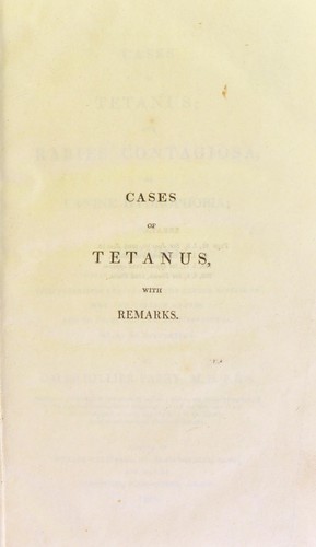 Cover for Cases of tetanus
