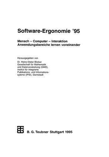Cover for Software-Ergonomie '95