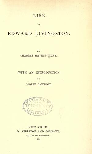 Cover for Life of Edward Livingston