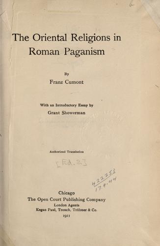 Cover for The oriental religions in Roman paganism