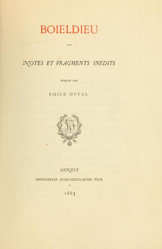 Cover for Boieldieu