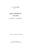 Cover for Jean Herbette (1878-1060), journaliste et ambassadeur